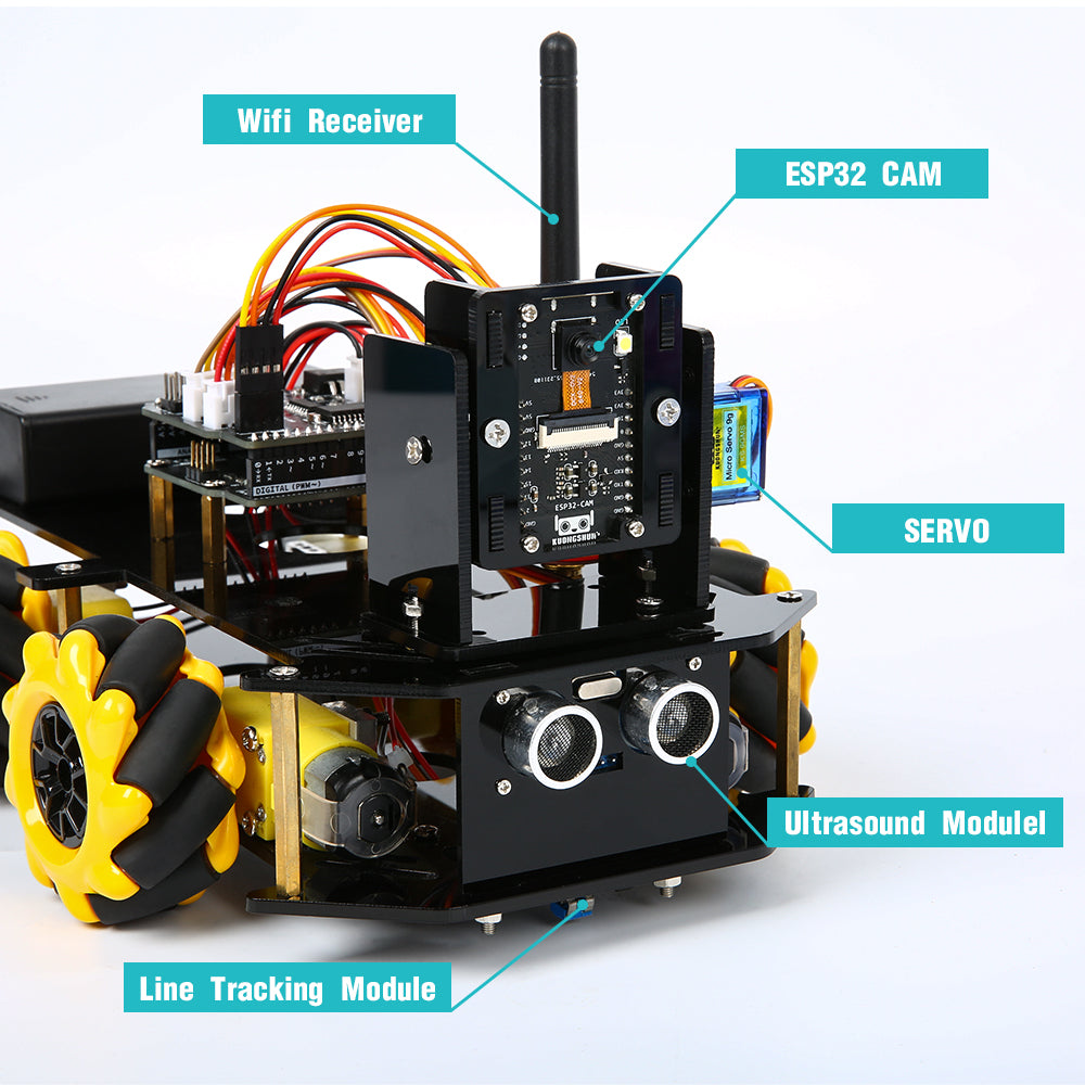 Programmable Professional Arduino Car Kit Robot ,ESP32 Cam ,Solar Tracking and Charging Set DIY Electronics Project