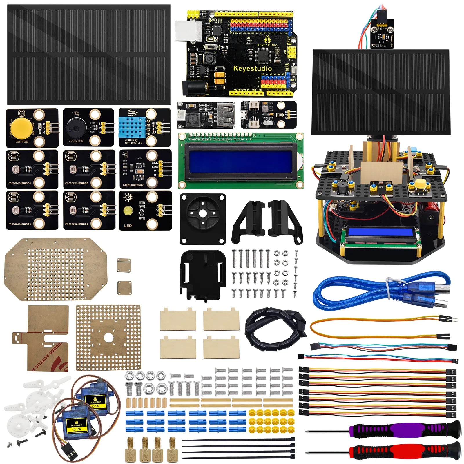 Acrylic Smart Solar Tracker System Tracking Starter Kit For Arduino STEM Programming Toys DIY Mobile Phone Charging