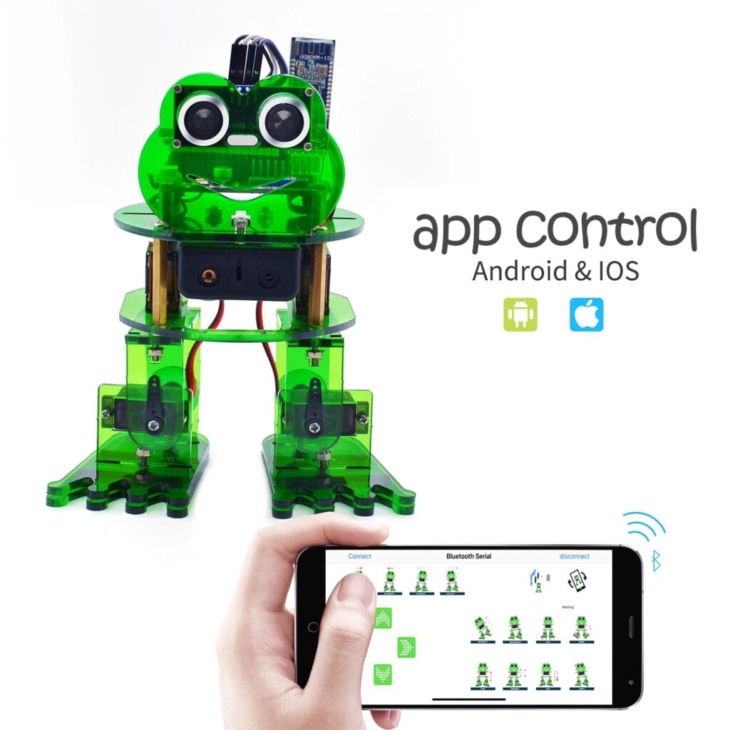 4-DOF Robot Kit Frog Robot for Arduino Nano Graphical Programming/Support IOS & Android APP Control