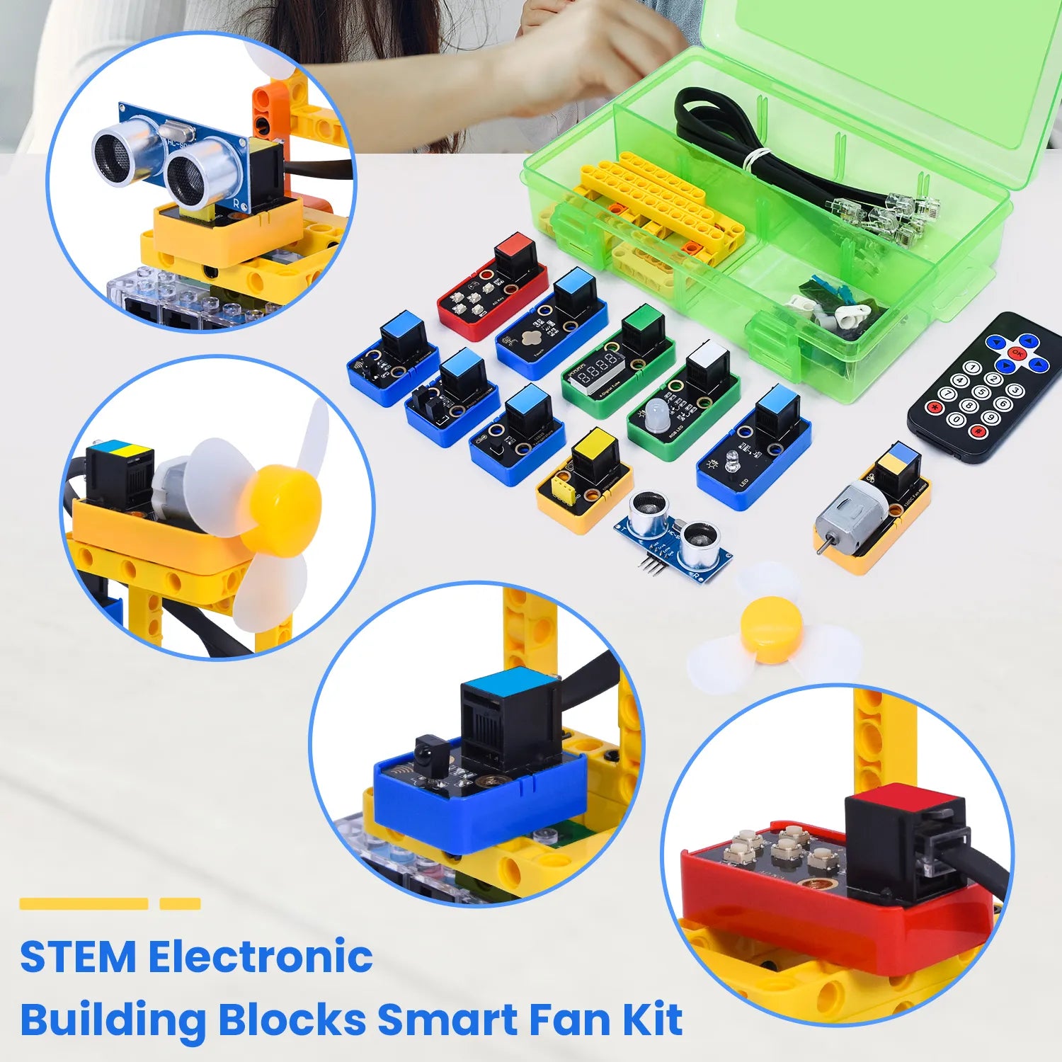 Kids Bits STEM Electronic Building Blocks Smart Fan Kit Python Programming DIY Lego Sensor Module Set For Arduino With Uno Board