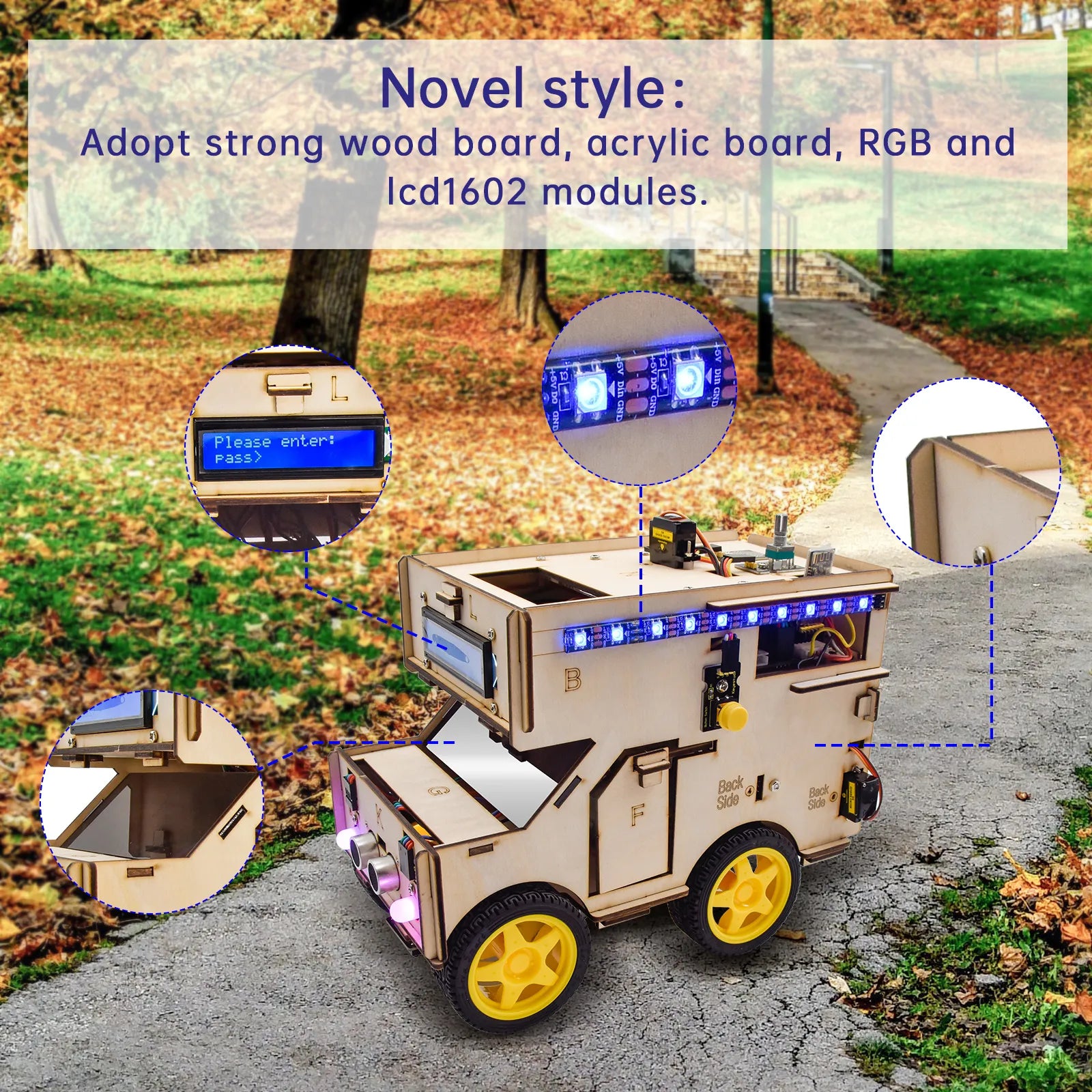 Smart RV Robot Starter Kit Motorhome House Car for Arduino Robot STEM Programming Car Toys for Kids Android