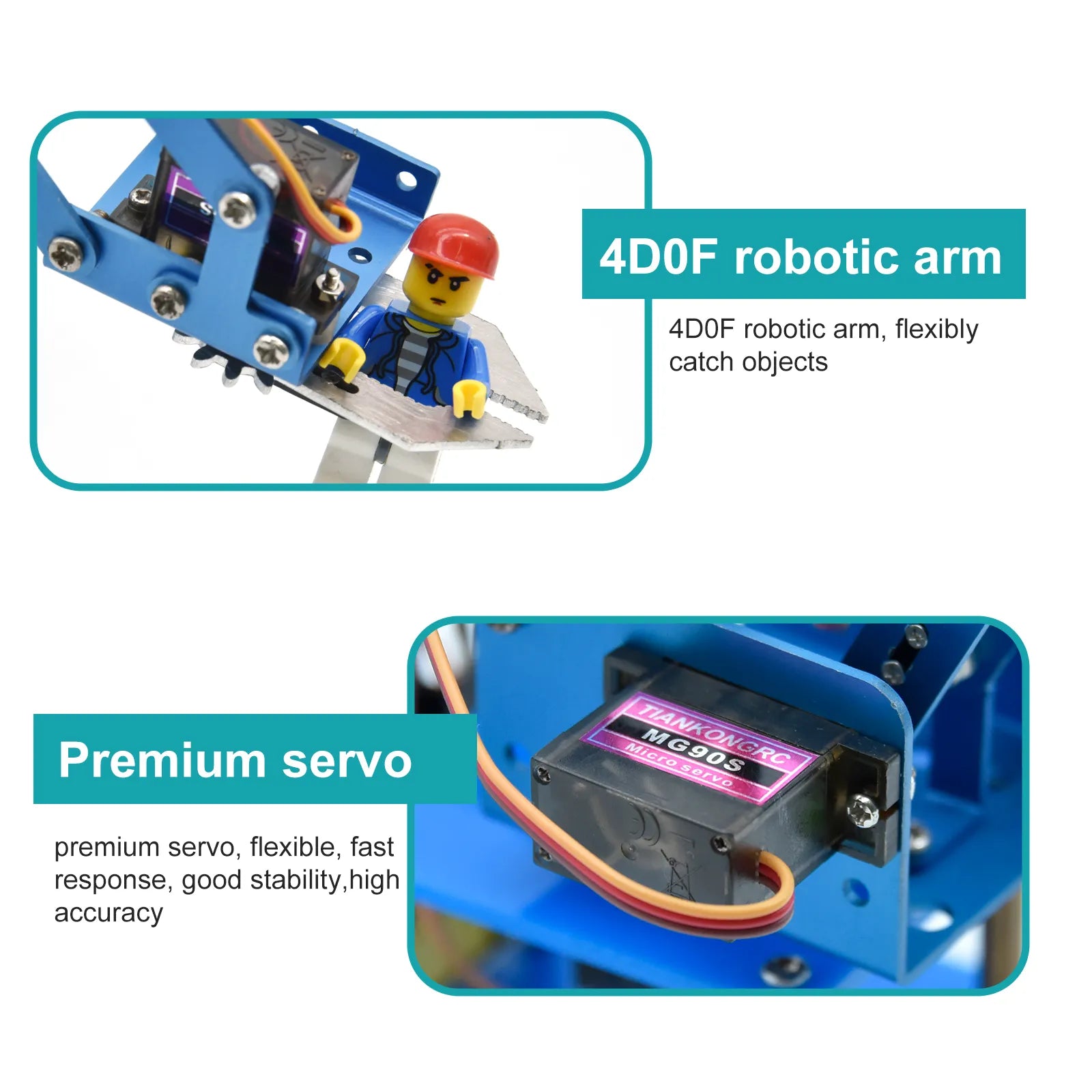 4DF Mechanical PS2 Joystick Metallic Robot Arm Learning Starter Kit V2.0 for Arduino DIY