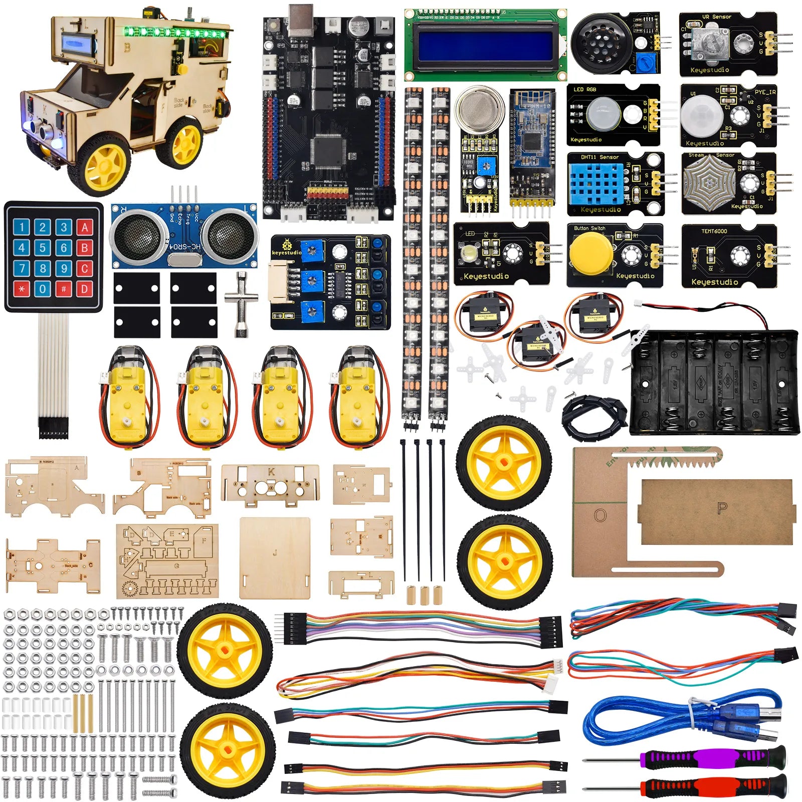 Smart RV Robot Starter Kit Motorhome House Car for Arduino Robot STEM Programming Car Toys for Kids Android