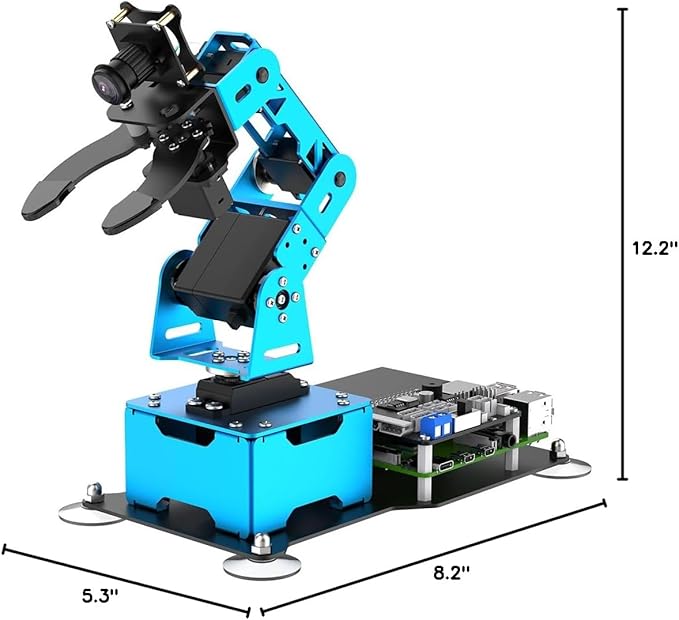 Robotic Arm for Raspberry 4B Robot Kit Open Source Programming AI Vision 5DOF/Axis Robot Arm, Coding Smart Robot Learning for Teens Adults