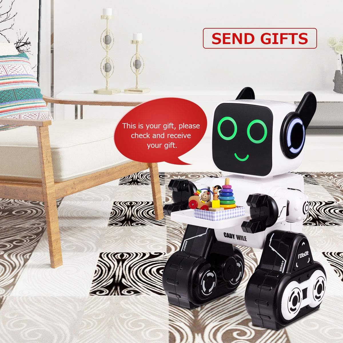 Remote Control Robot Toy, Wireless RC Robot Senses Gesture, Sings, Dances, Talks, and Teaches, Programmable Smart Robot Kit for Kids