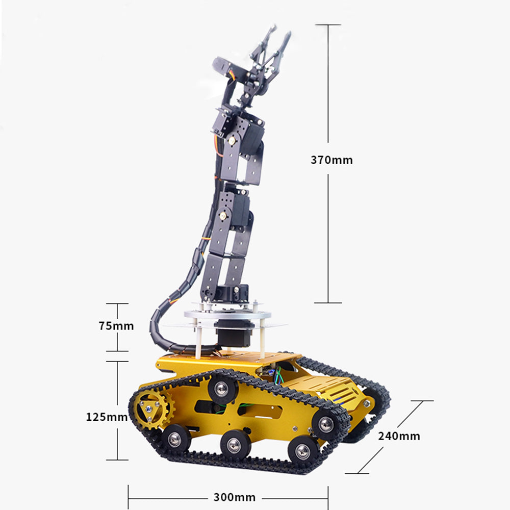 6-Degree of Freedom Robotic Arm Kits Tank Robot Kit for Arduino Programming