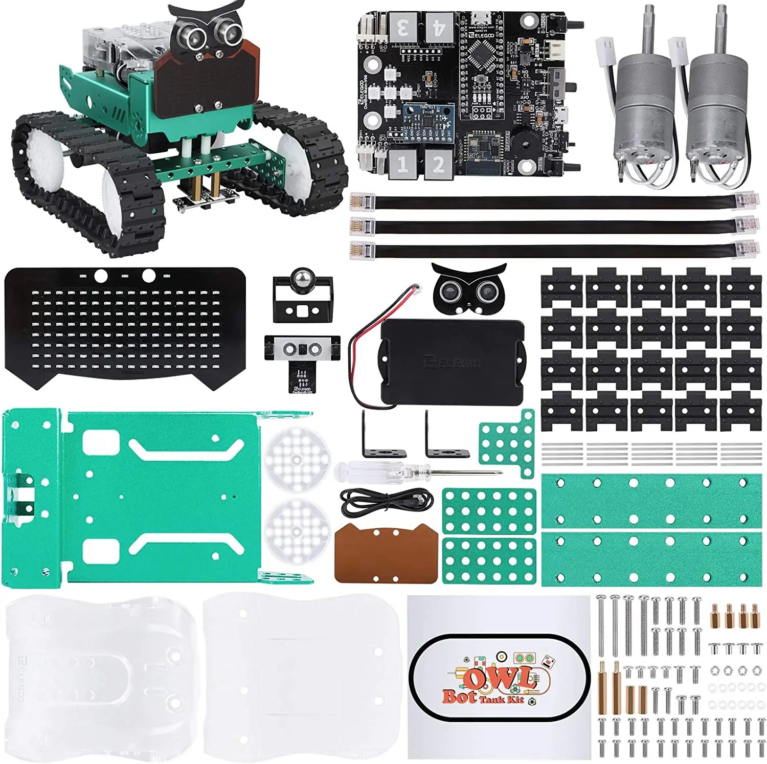 Smart Robotic Car Kit V2.0 with Nano V4, Line Tracking Module, Infrared Photoelectric/Ultrasonic Sensor, Arduino Toy Car