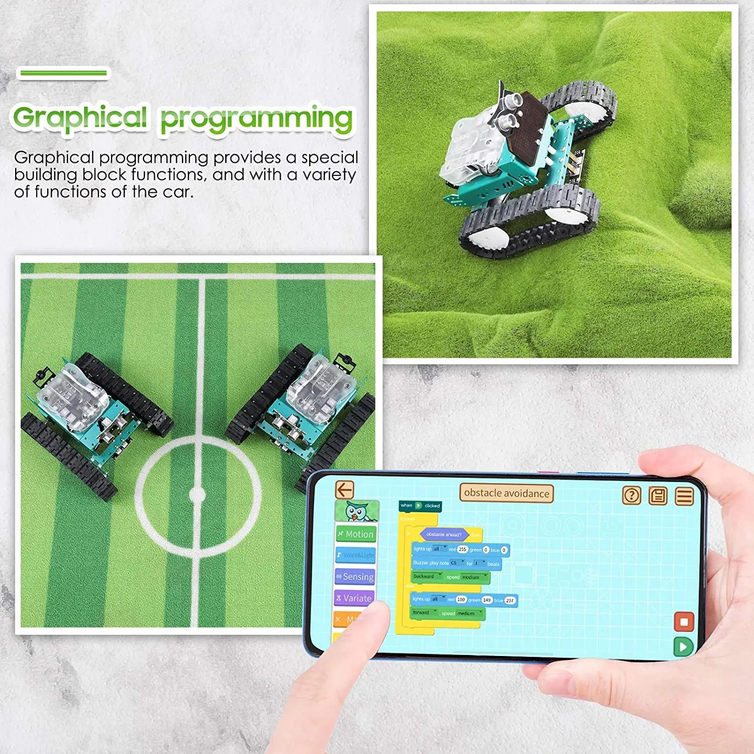 Smart Robotic Car Kit V2.0 with Nano V4, Line Tracking Module, Infrared Photoelectric/Ultrasonic Sensor, Arduino Toy Car