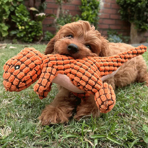 Indestructible Plush Dog Toy for Heavy Chewers