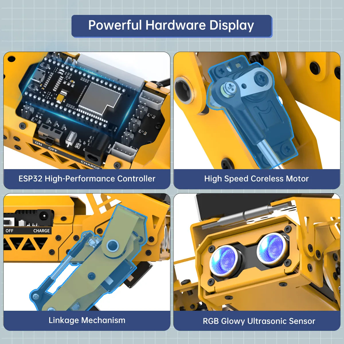 MechDog Open Source AI Robot Dog with ESP32 Controller Support Scratch, Arduino, and Python Programming