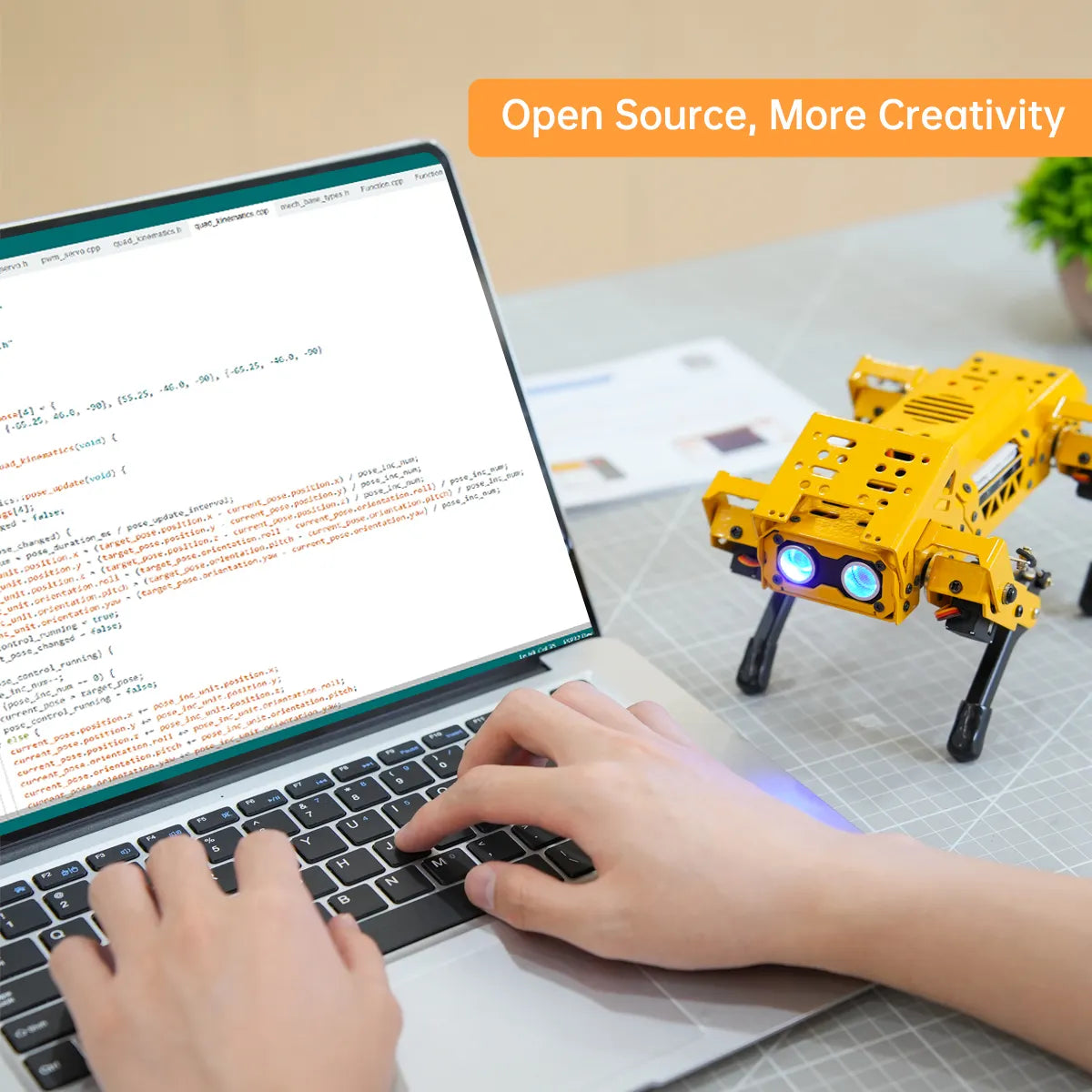 MechDog Open Source AI Robot Dog with ESP32 Controller Support Scratch, Arduino, and Python Programming