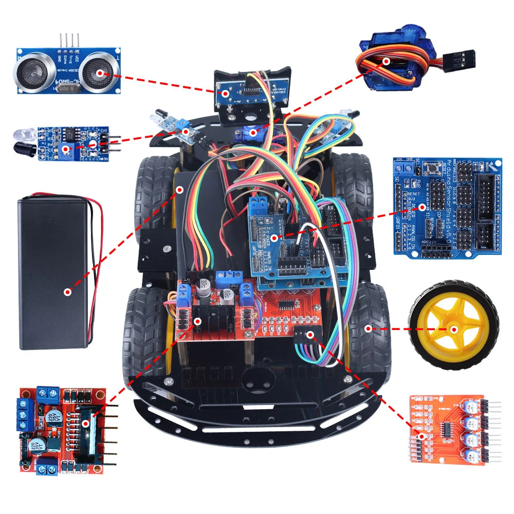 Arduino Project Programmable Robot Starter Kit with Multi-Sensor Integration