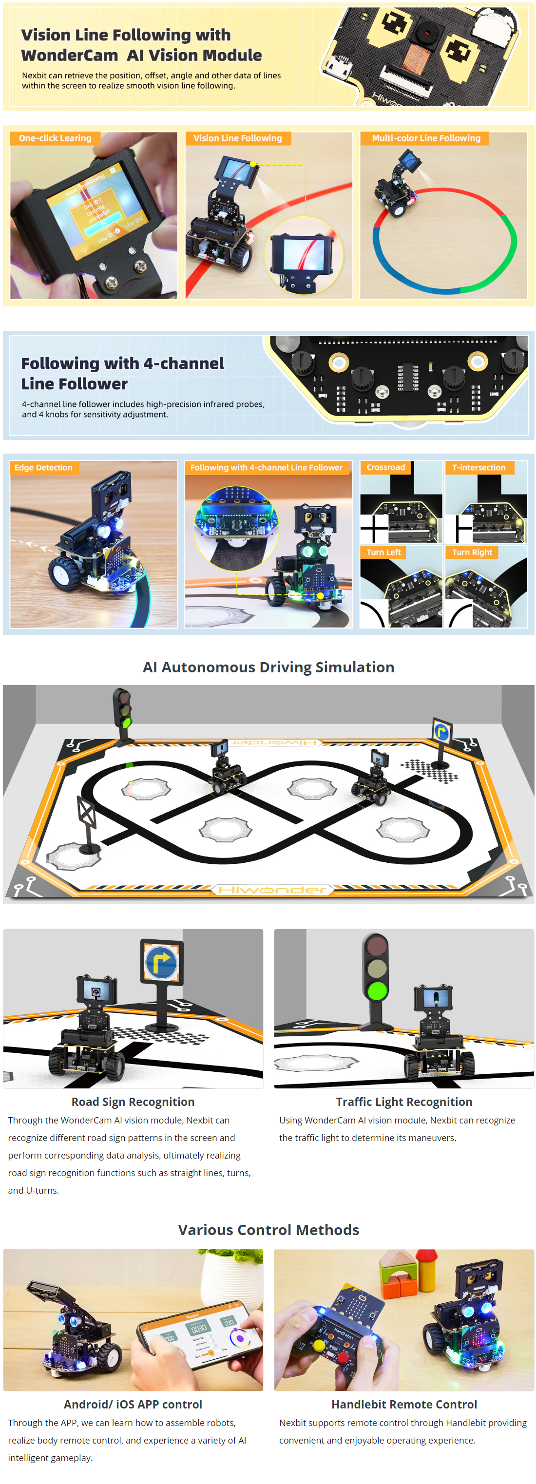 Smart Toys Remote Control Robots Hiwonder Qbit 2wd Robot for Coding Learning