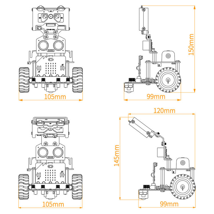 Smart Toys Remote Control Robots Hiwonder Qbit 2wd Robot for Coding Learning