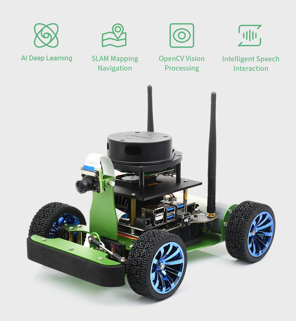 JetRacer Professional Version ROS AI Kit B, Dual Controllers AI Robot, Lidar Mapping, Vision Processing, comes with Jetson Nano Dev Ki