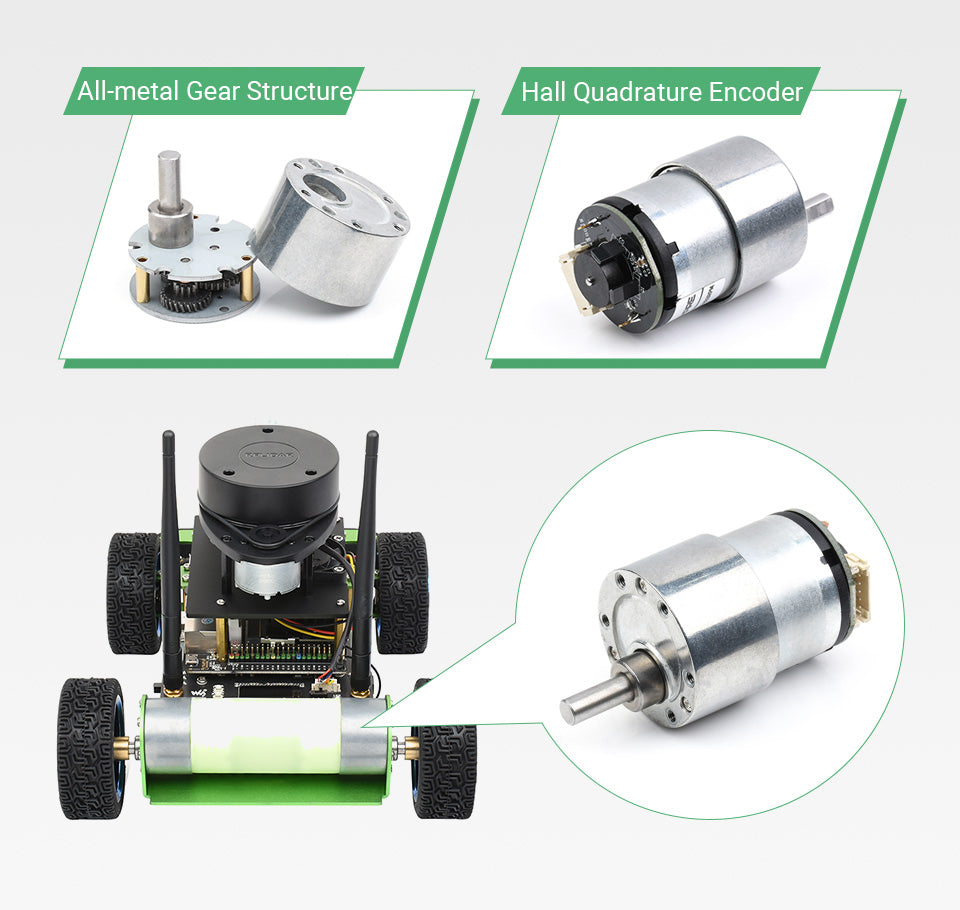 JetRacer Professional Version ROS AI Kit B, Dual Controllers AI Robot, Lidar Mapping, Vision Processing, comes with Jetson Nano Dev Ki