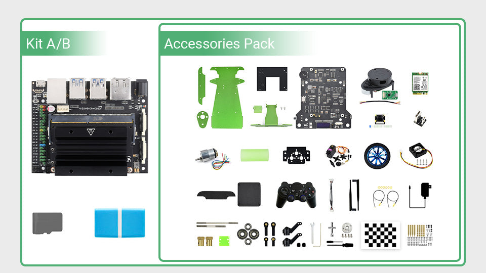 JetRacer Professional Version ROS AI Kit B, Dual Controllers AI Robot, Lidar Mapping, Vision Processing, comes with Jetson Nano Dev Ki