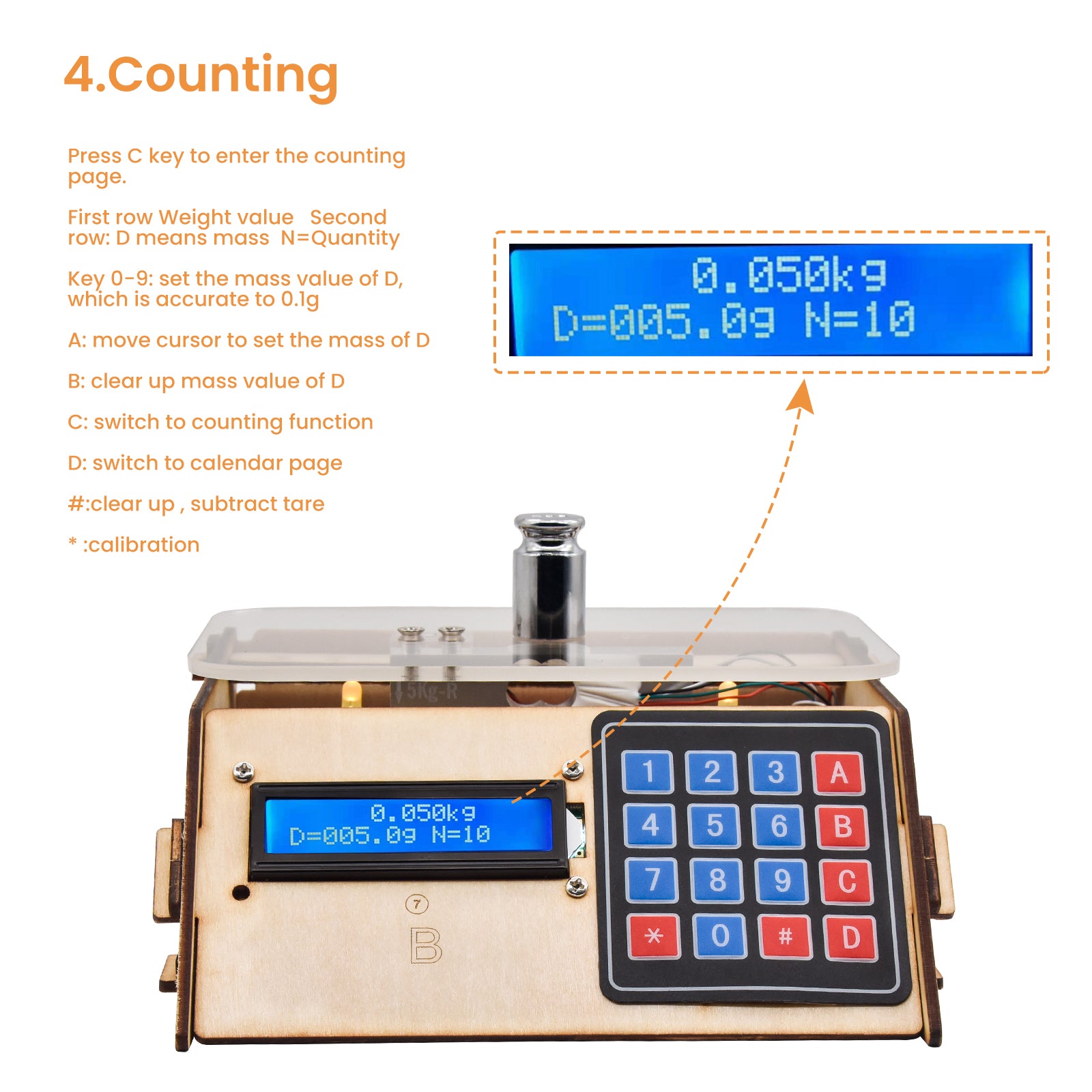 Electronic scale 5 kg Arduino Project Kit: Build Your Own Scale