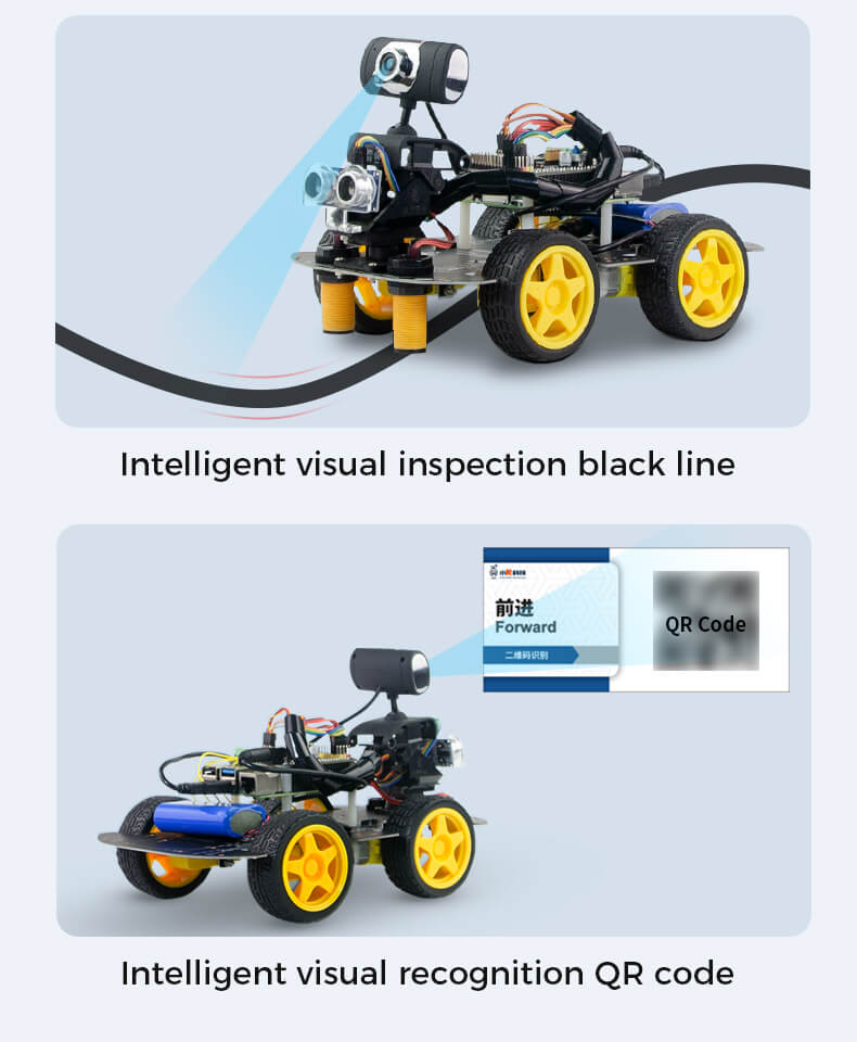 Robotic Car Kit with AI Vision and Programming,Upgraded AI Visual Color