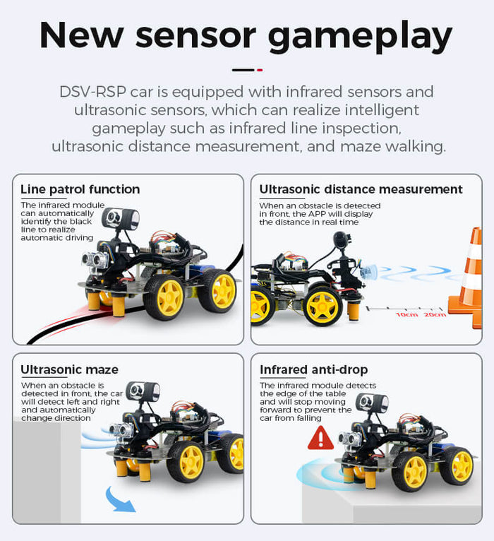 Robotic Car Kit with AI Vision and Programming,Upgraded AI Visual Color