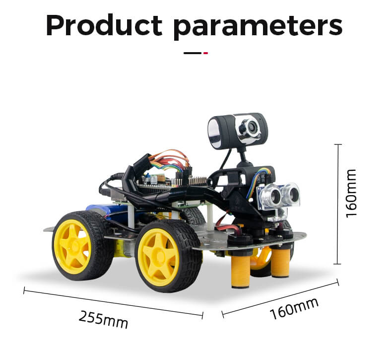 Robotic Car Kit with AI Vision and Programming,Upgraded AI Visual Color