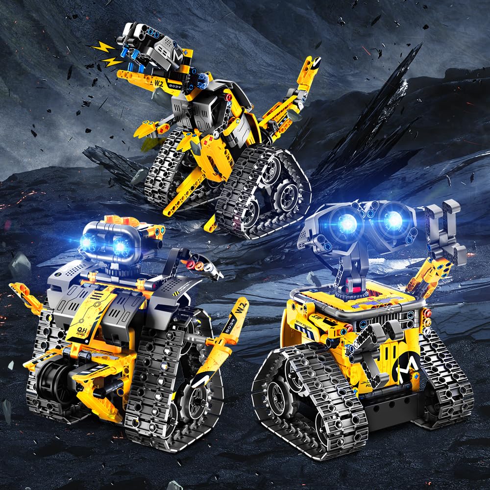 Remote Control Robot Rover Kit | 560 Piece STEM Set | Build into 4 Different Robotic Creations | 5 Driving Modes: Move, Drive, Drift, or Perform Stunts using Included 2.4Ghz RC or Smart Device App