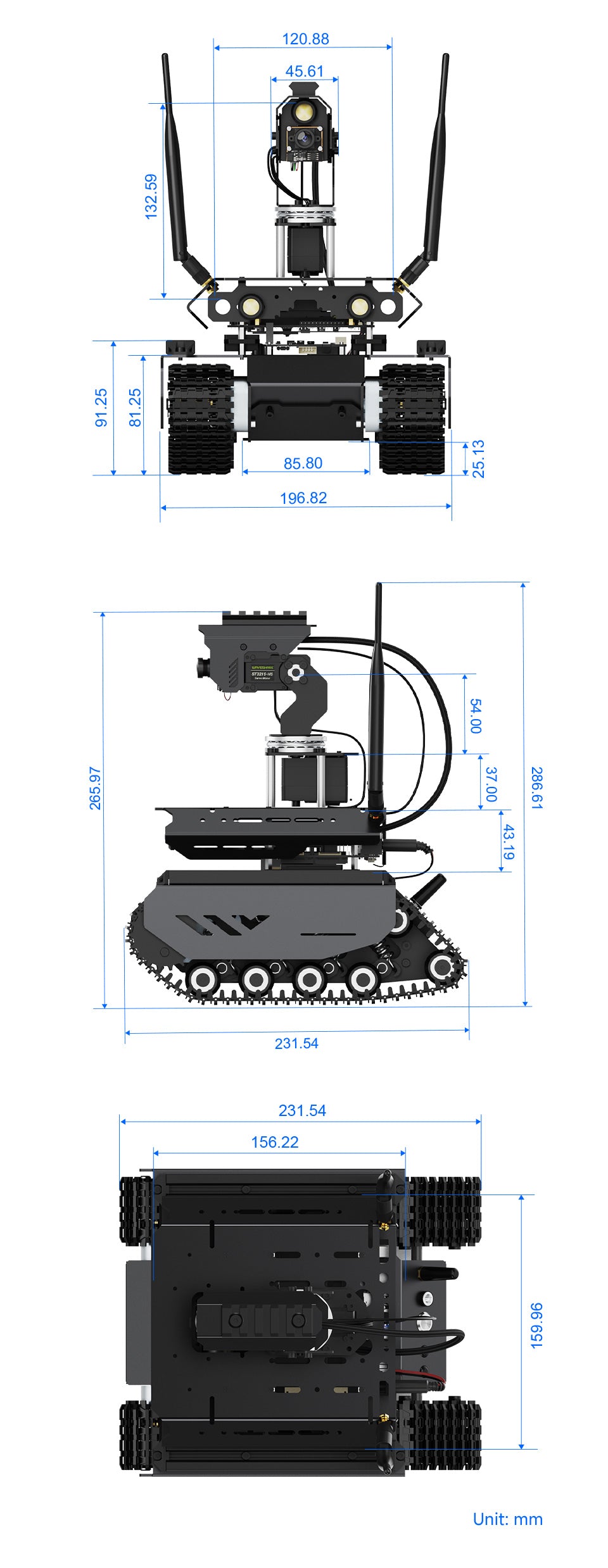 Open-source Off-Road Tracked AI Robot For Jetson Orin Series Board Dual Controllers Flexible Omnidirectional Pan-Tilt