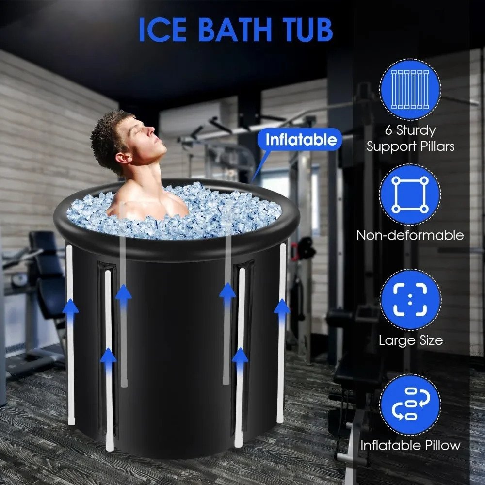 87 Gallon Collapsible Ice Bath Tub: 30-Inch Cold Plunge Therapy Pod with Durable Nylon Cover