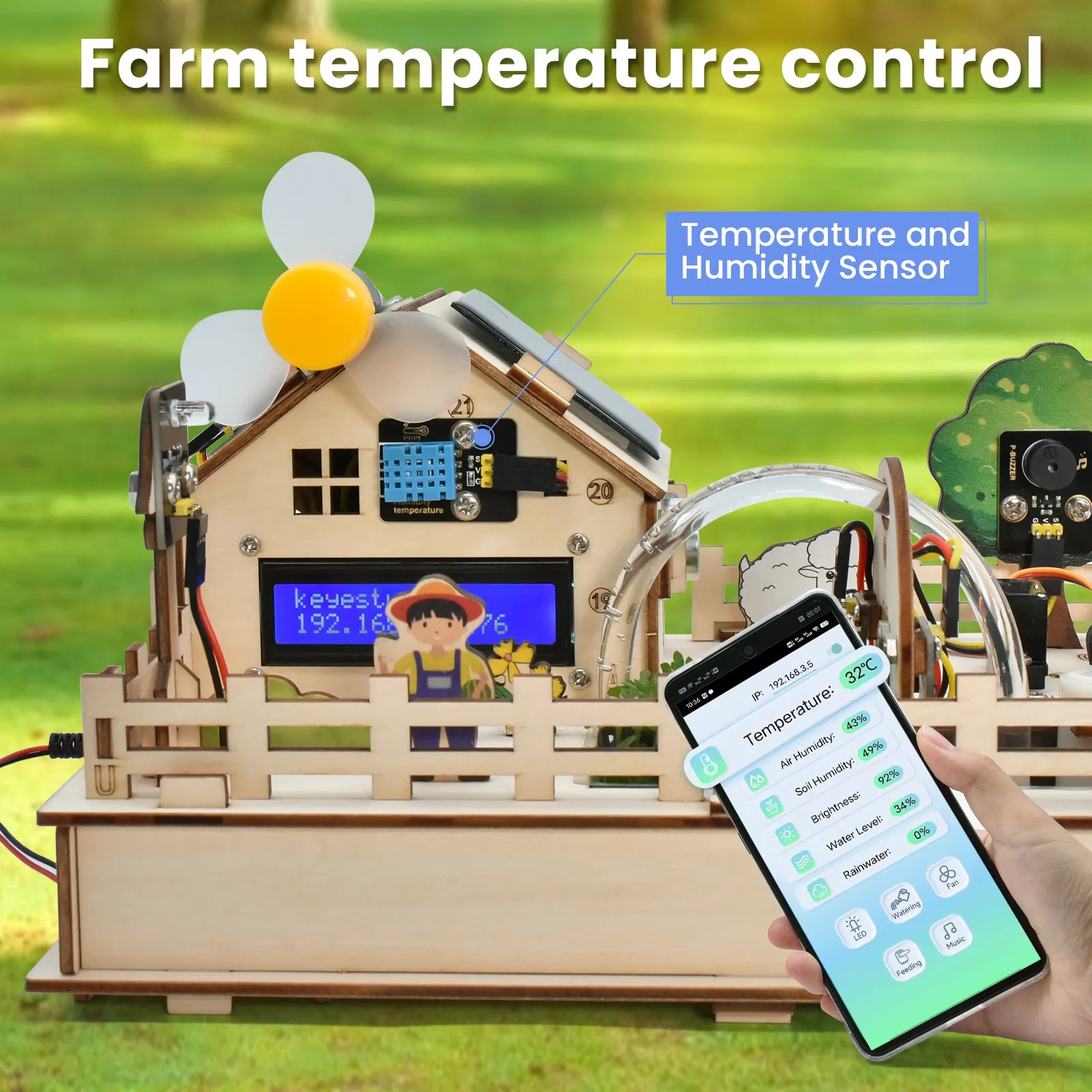 ESP32 IoT Control Smart Farm Starter Kit for Arduino Scratch 3.0 Graphical Programming