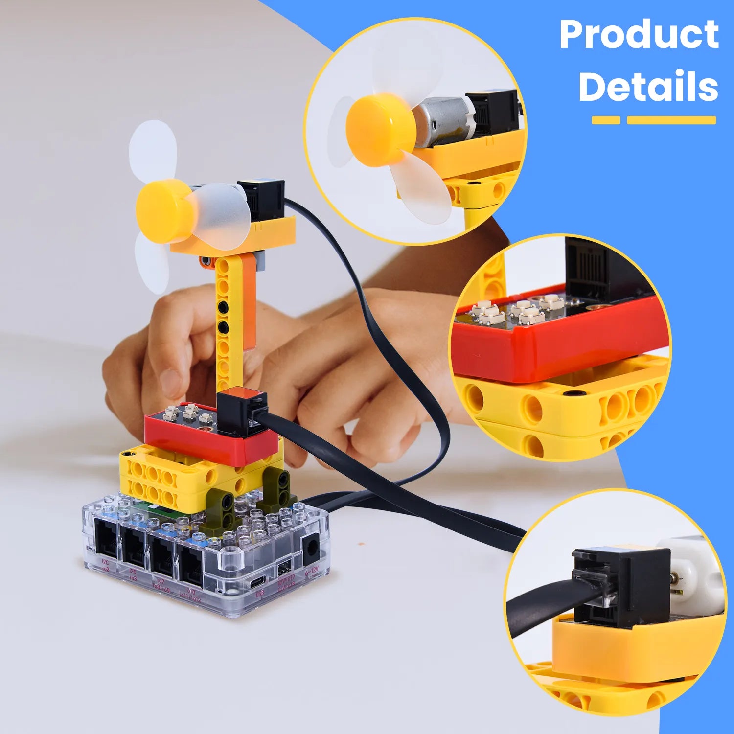 Kids Bits STEM Electronic Building Blocks Smart Fan Kit Python Programming DIY Lego Sensor Module Set For Arduino With Uno Board