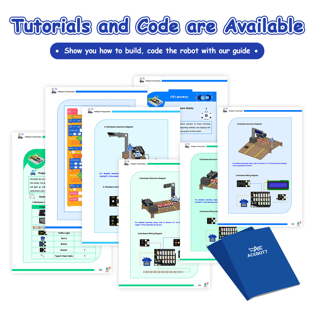 ACEBOTT ESP32 STEM Intelligent Transport School Smart Home Kit Education Solution Series with Educational Resource for Arduino