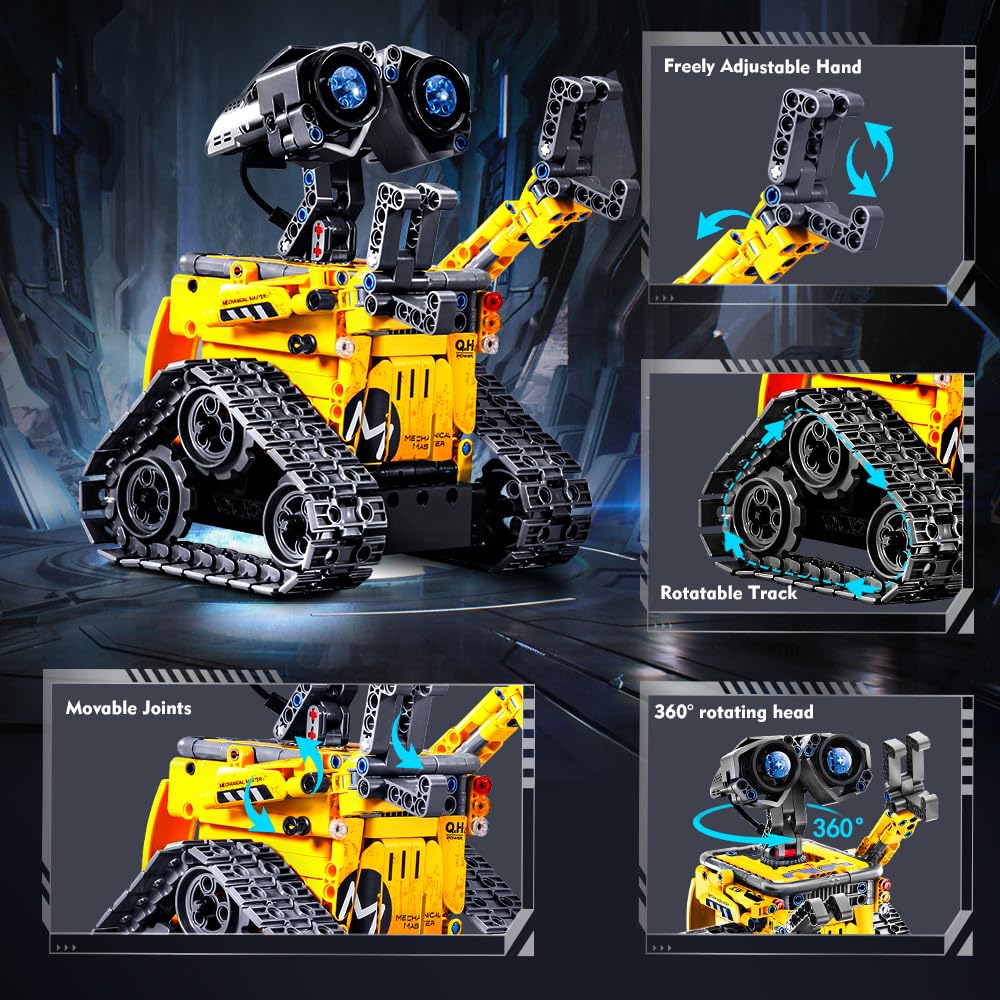 Remote Control Robot Rover Kit | 560 Piece STEM Set | Build into 4 Different Robotic Creations | 5 Driving Modes: Move, Drive, Drift, or Perform Stunts using Included 2.4Ghz RC or Smart Device App