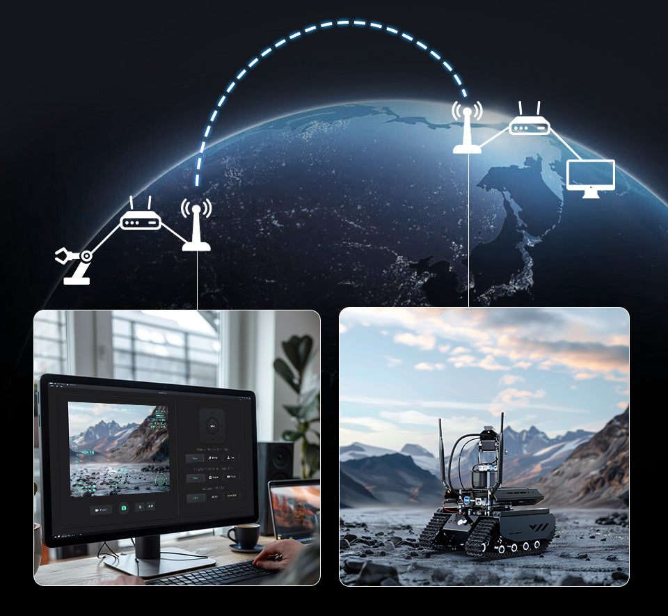 Open-source Off-Road Tracked AI Robot For Jetson Orin Series Board Dual Controllers Flexible Omnidirectional Pan-Tilt