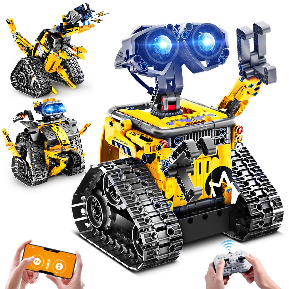 Remote Control Robot Rover Kit | 560 Piece STEM Set | Build into 4 Different Robotic Creations | 5 Driving Modes: Move, Drive, Drift, or Perform Stunts using Included 2.4Ghz RC or Smart Device App