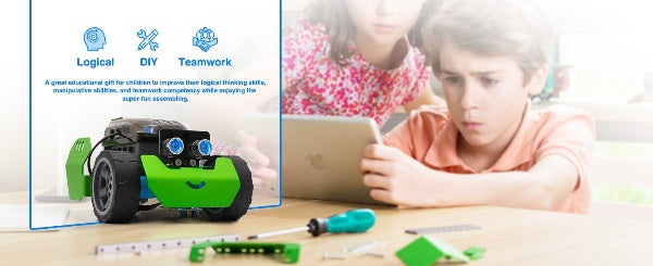 Q-Scout Robot Building Kit Line Follower - Arduino Coding & Graphical Programming, STEM Toy, Lego Compatibility