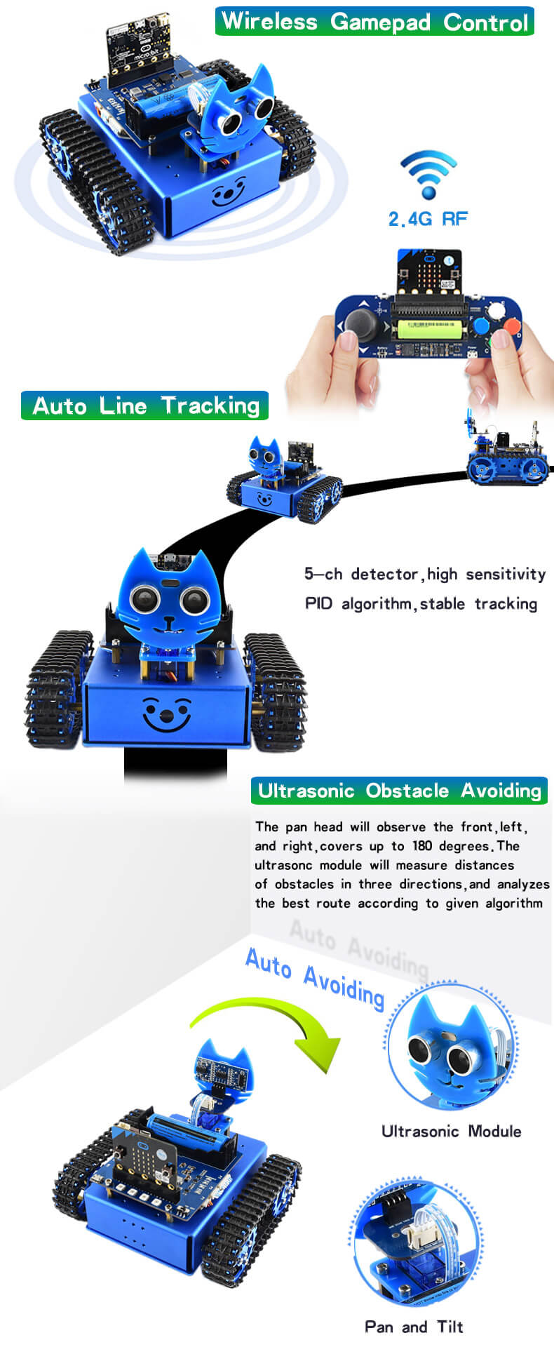 KitiBot, Starter Robot, Graphical Programming, 2WD Version