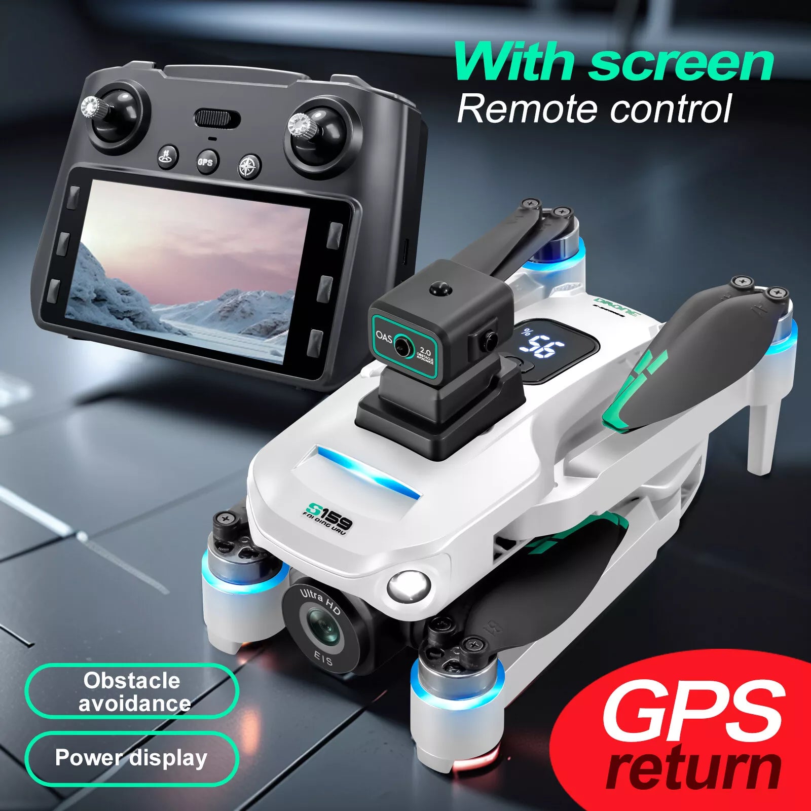 Drone GPS 5G Screen Remote Control 4K Dual Camera 360° Obstacle Avoidance